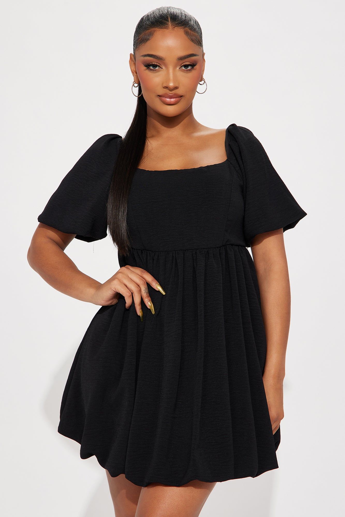 Gwen Babydoll Mini Dress - Black sold by Fashion Nova product image thumbnail 2