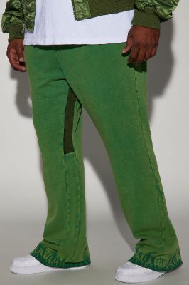 Tyson Washed Flared Sweatpant - Green sold by Fashion Nova