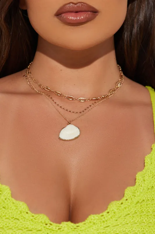 Treasure From The Sea Layered Necklace - Gold sold by Fashion Nova