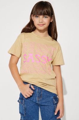 Mini Sassy Reflection Short Sleeve Tee - Sand sold by Fashion Nova