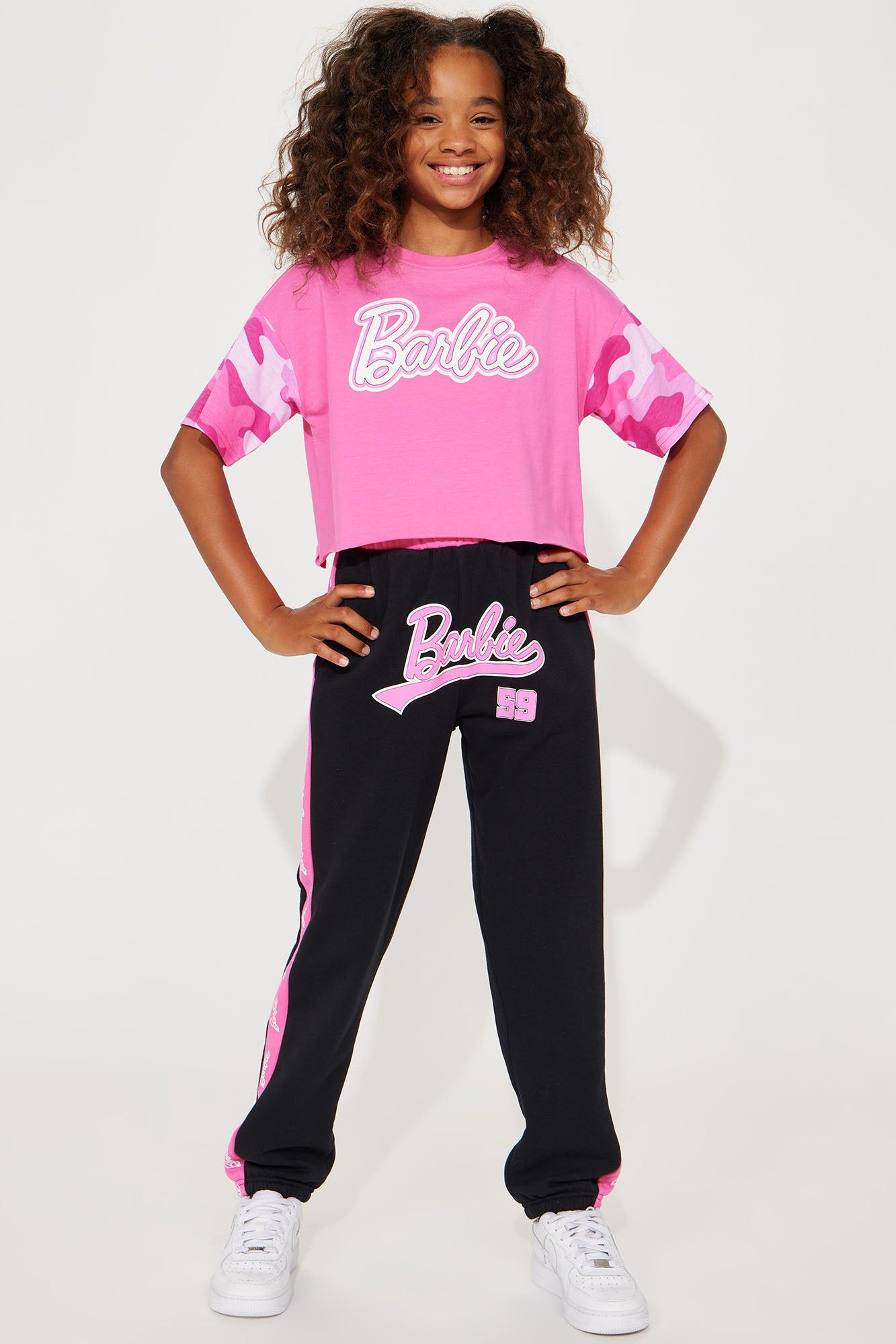 Mini Barbie 59 Camo Jogger Set - Pink/combo sold by Fashion Nova