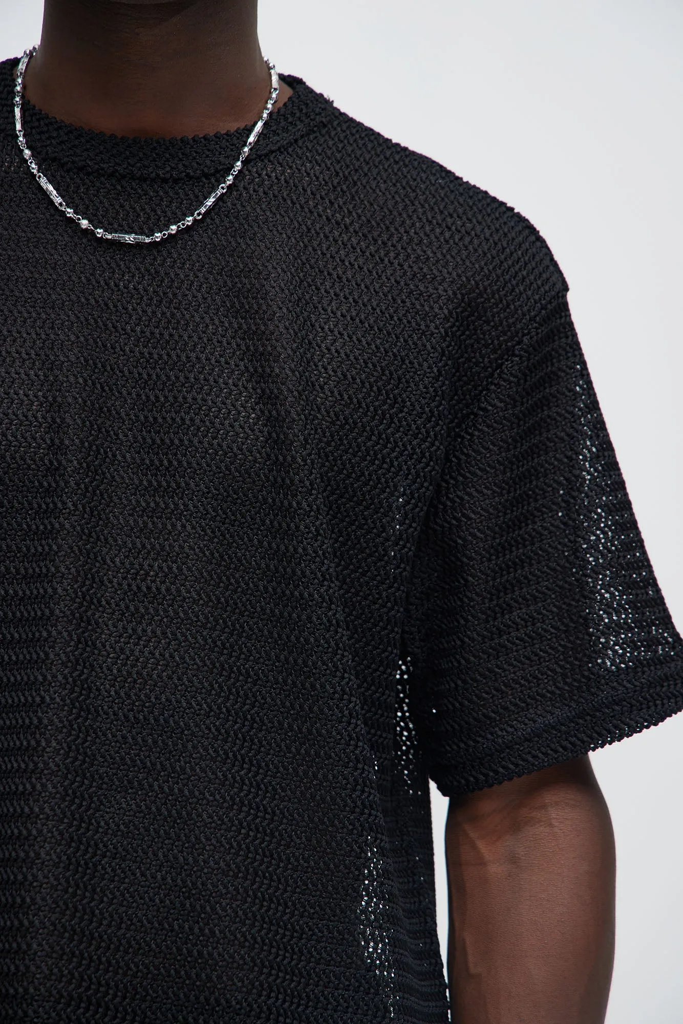Open Knit Sweater Tee - Black sold by Fashion Nova product image thumbnail 3