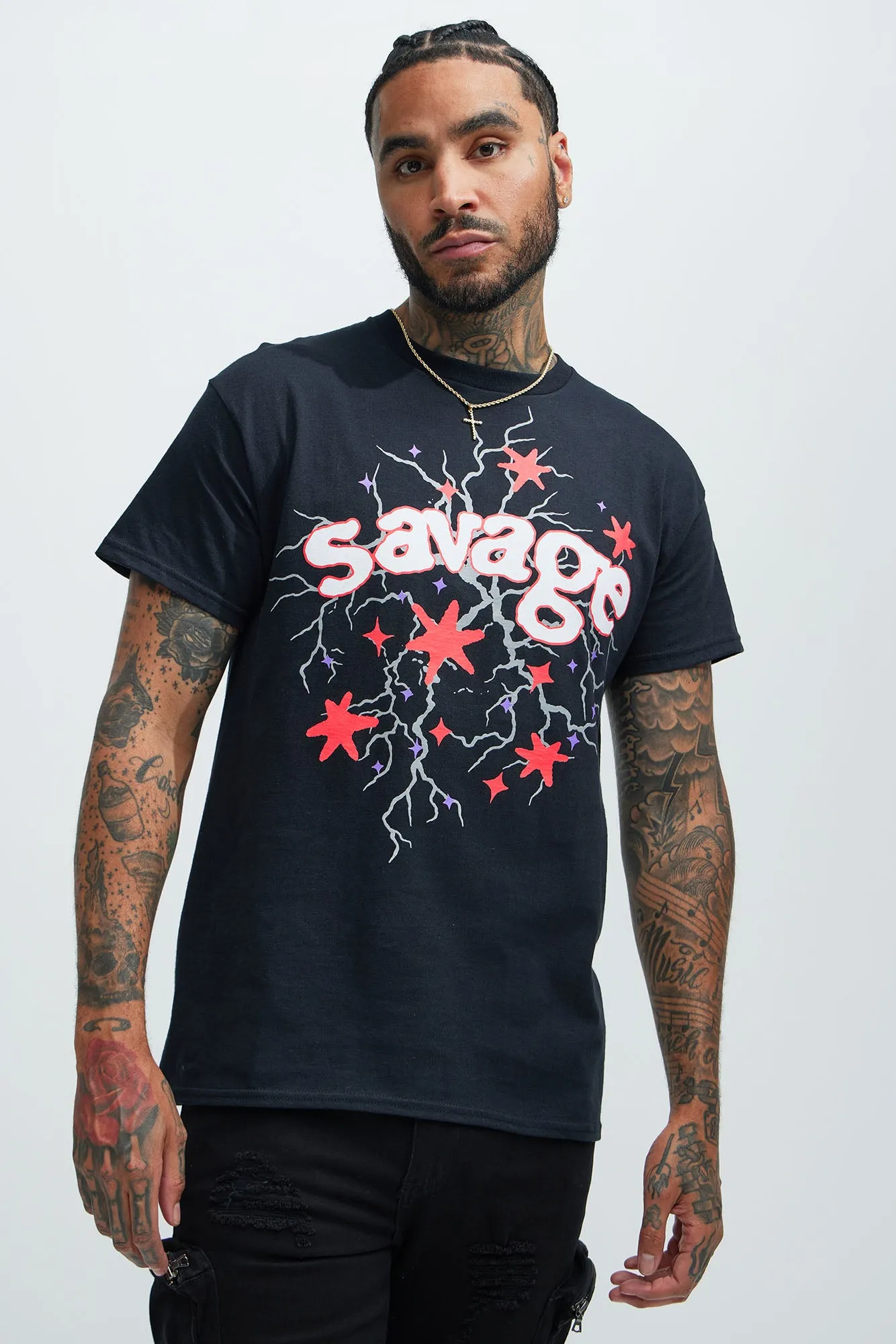 Embrace The Chaos Short Sleeve Tee - Black sold by Fashion Nova