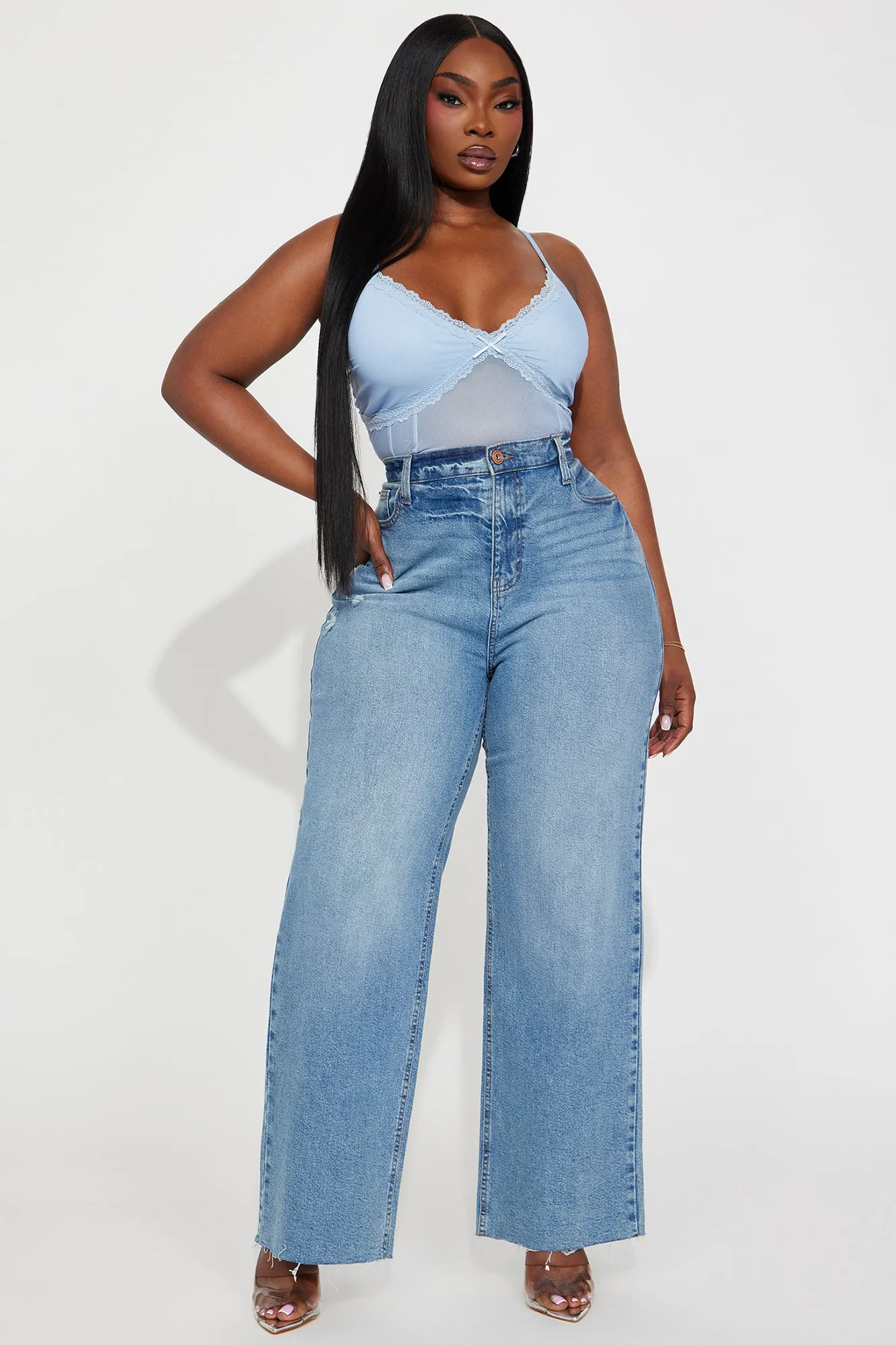 Regina Lace Mesh Top - Blue sold by Fashion Nova product image thumbnail 5