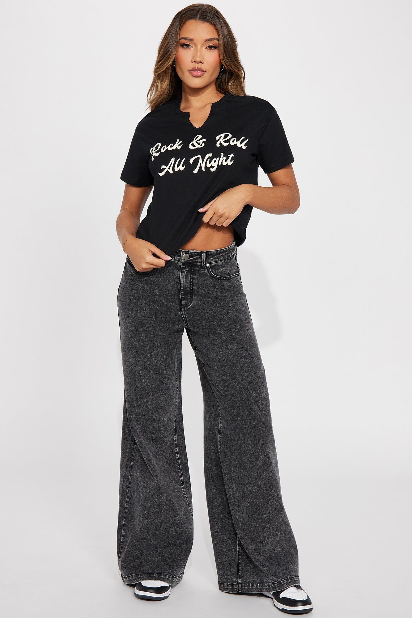 Rock And Roll All Night Tee - Black sold by Fashion Nova product image thumbnail 2