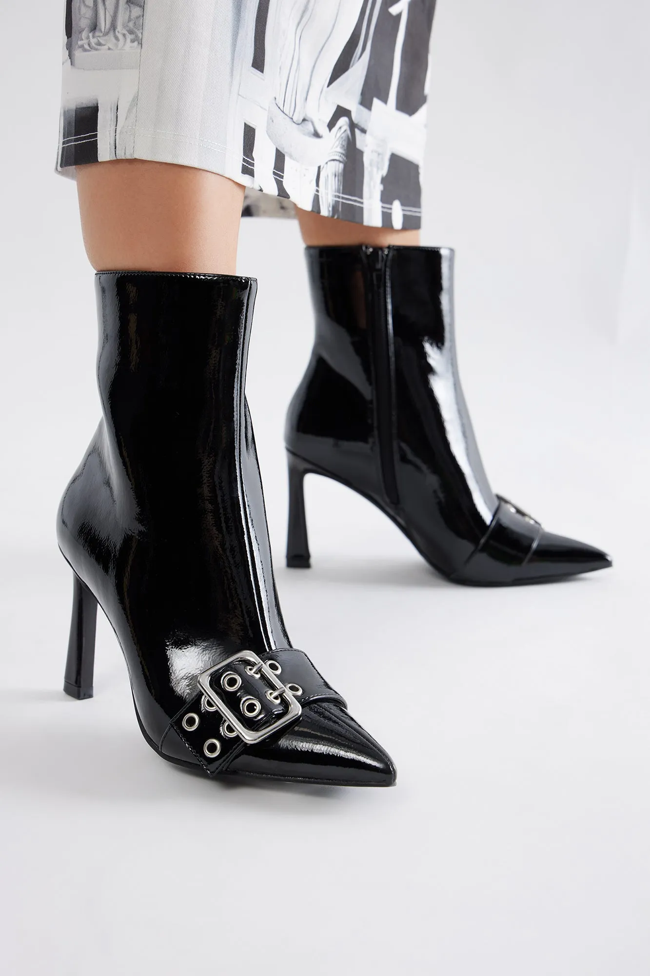 Ottie Buckle Booties - Black sold by Fashion Nova