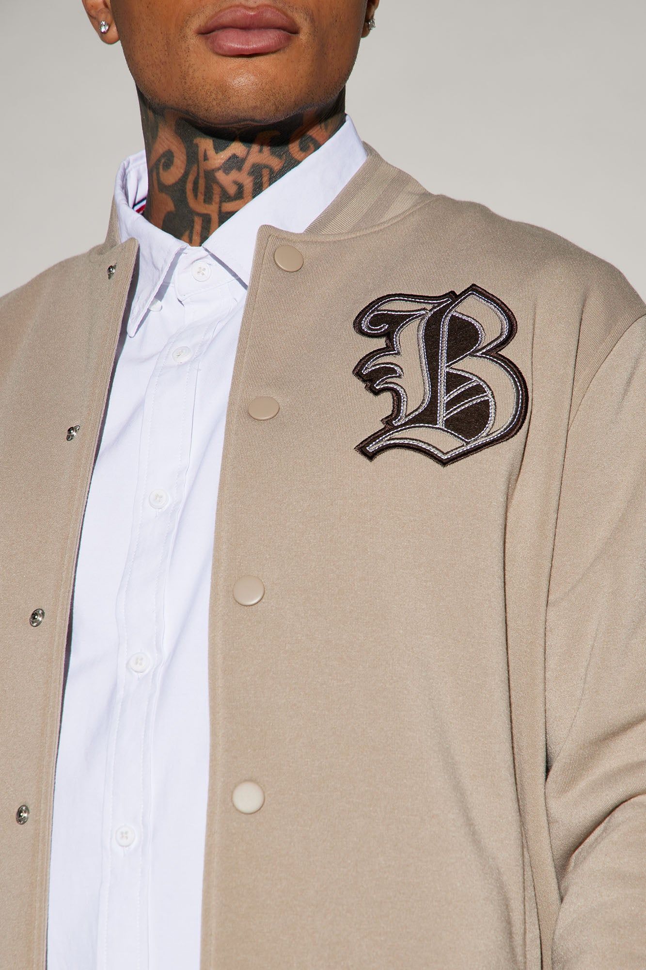 Blessed Varsity Jacket - Tan sold by Fashion Nova product image thumbnail 4