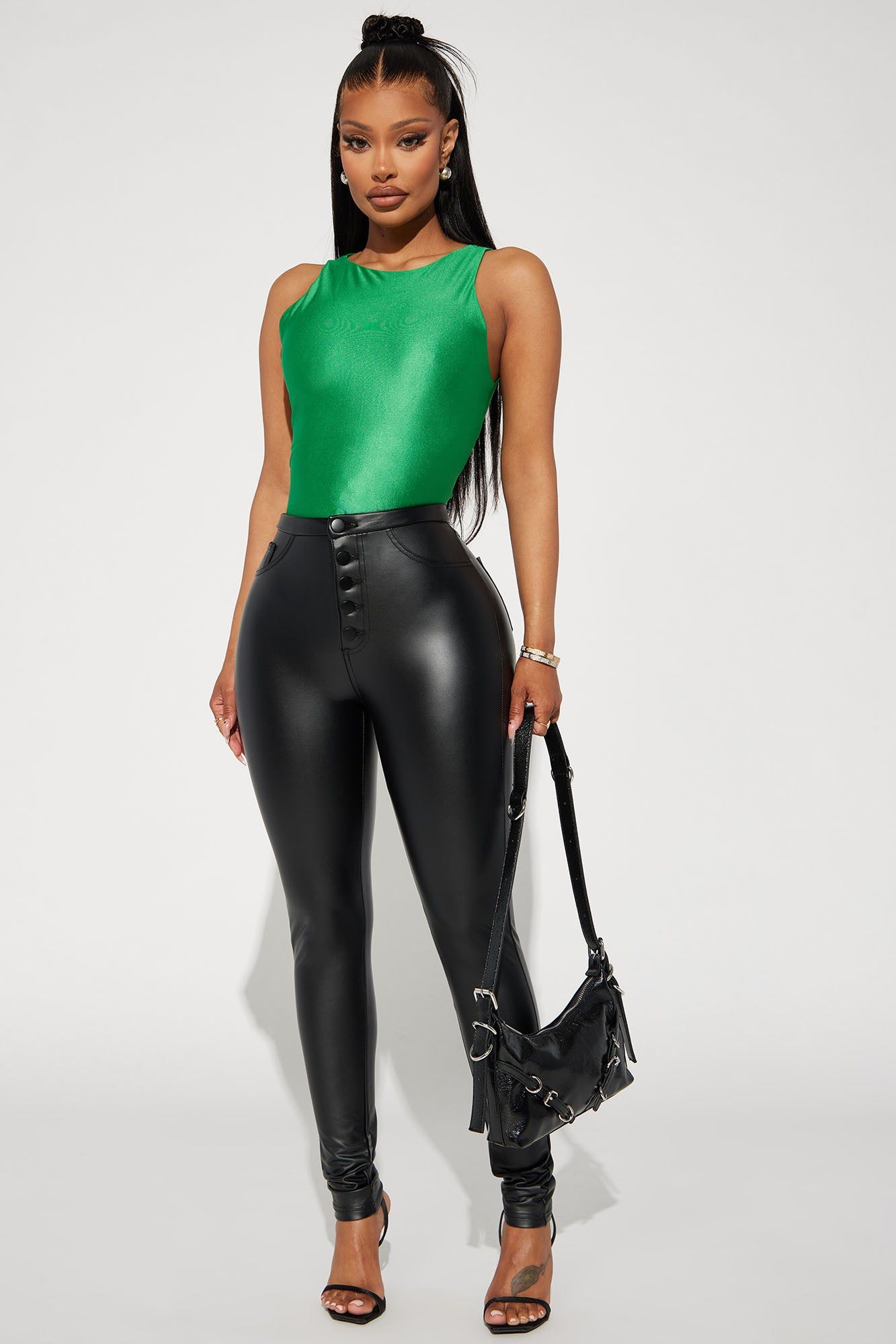 Holly Satin Bodysuit - Green sold by Fashion Nova product image thumbnail 2