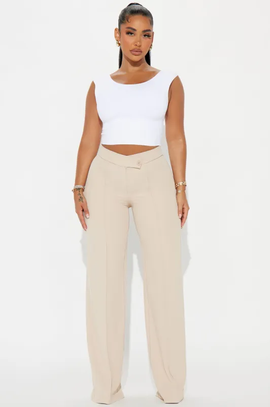 Call Me Maybe Wide Leg Dress Pants - Taupe sold by Fashion Nova
