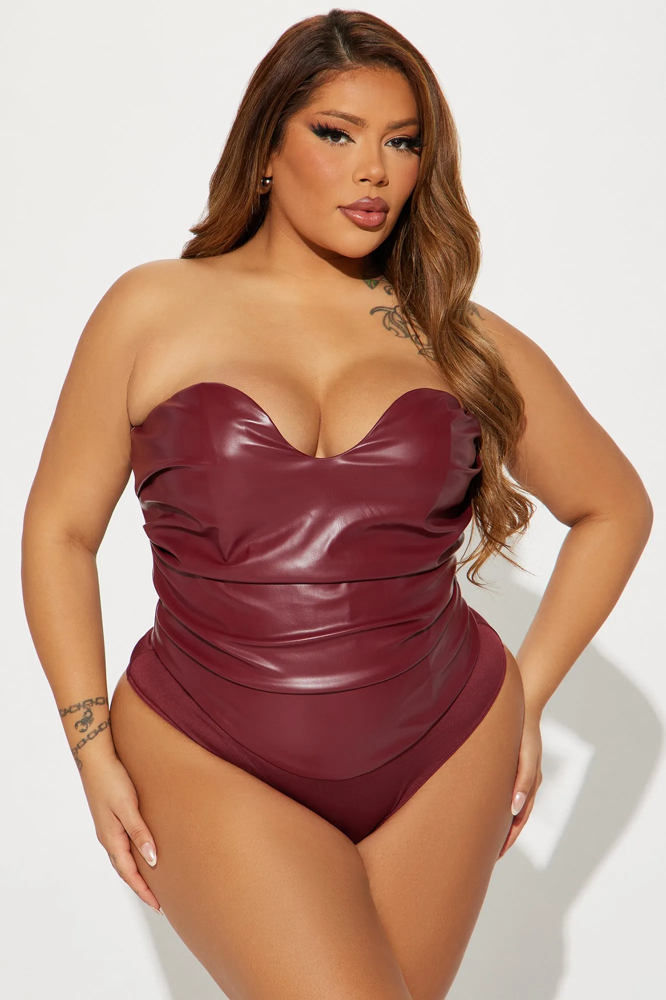 Like It Like That Bodysuit - Wine sold by Fashion Nova product image thumbnail 5