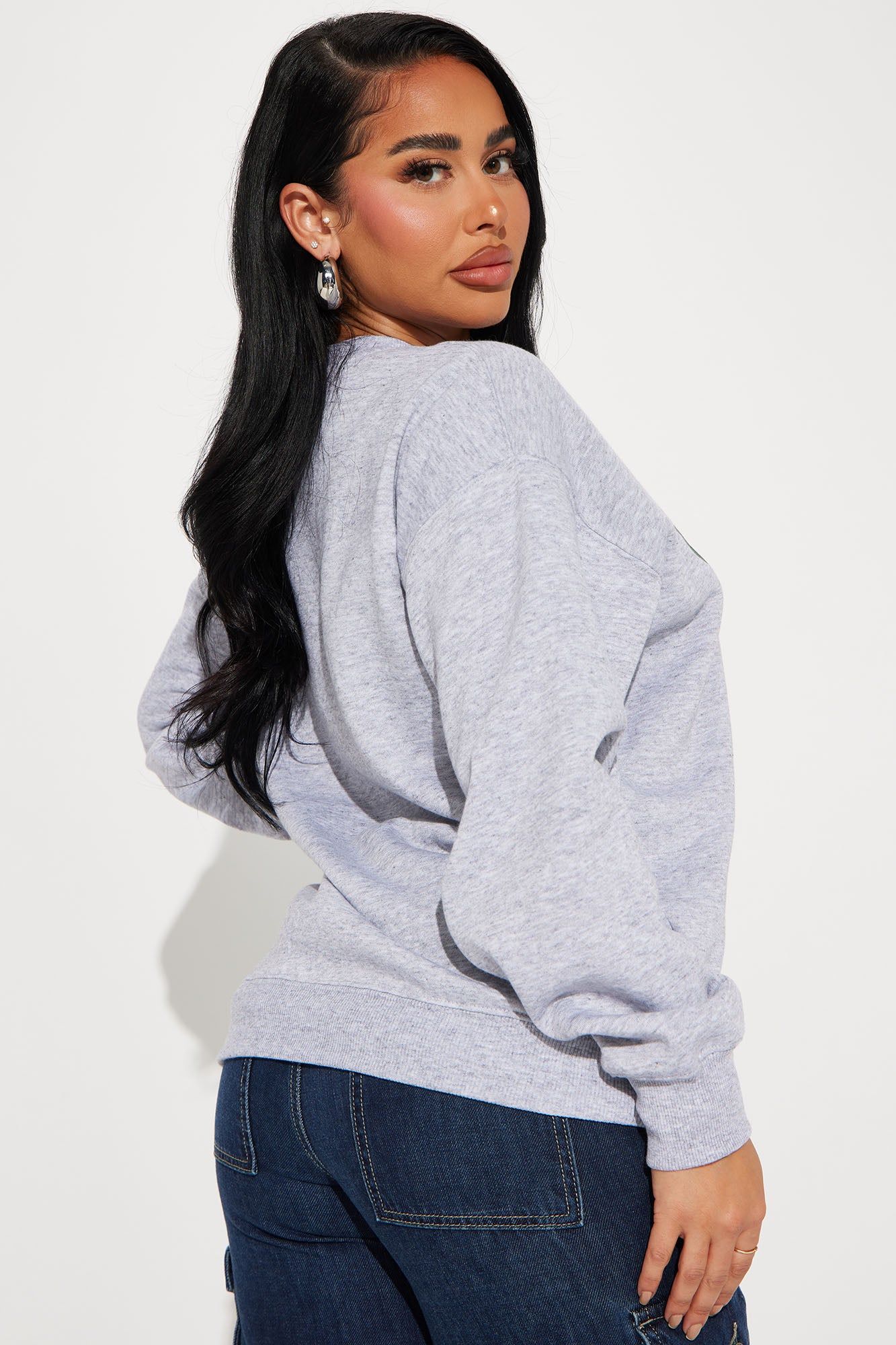 New York Vintage Crew Neck Sweatshirt - Heather Grey sold by Fashion Nova product image thumbnail 3