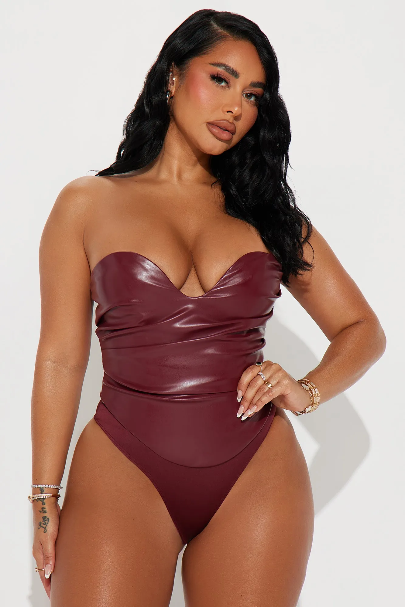 Like It Like That Bodysuit - Wine sold by Fashion Nova