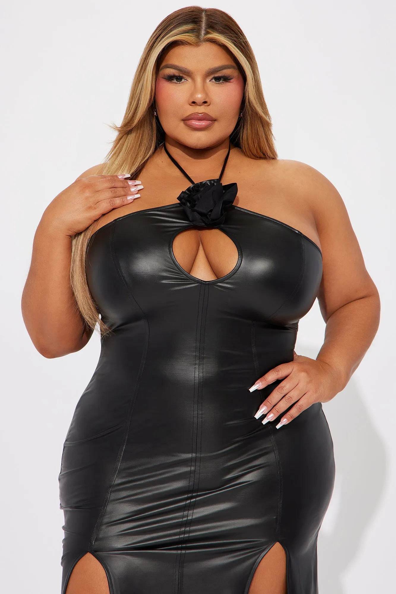 Roxie Faux Leather Maxi Dress - Black sold by Fashion Nova product image thumbnail 5
