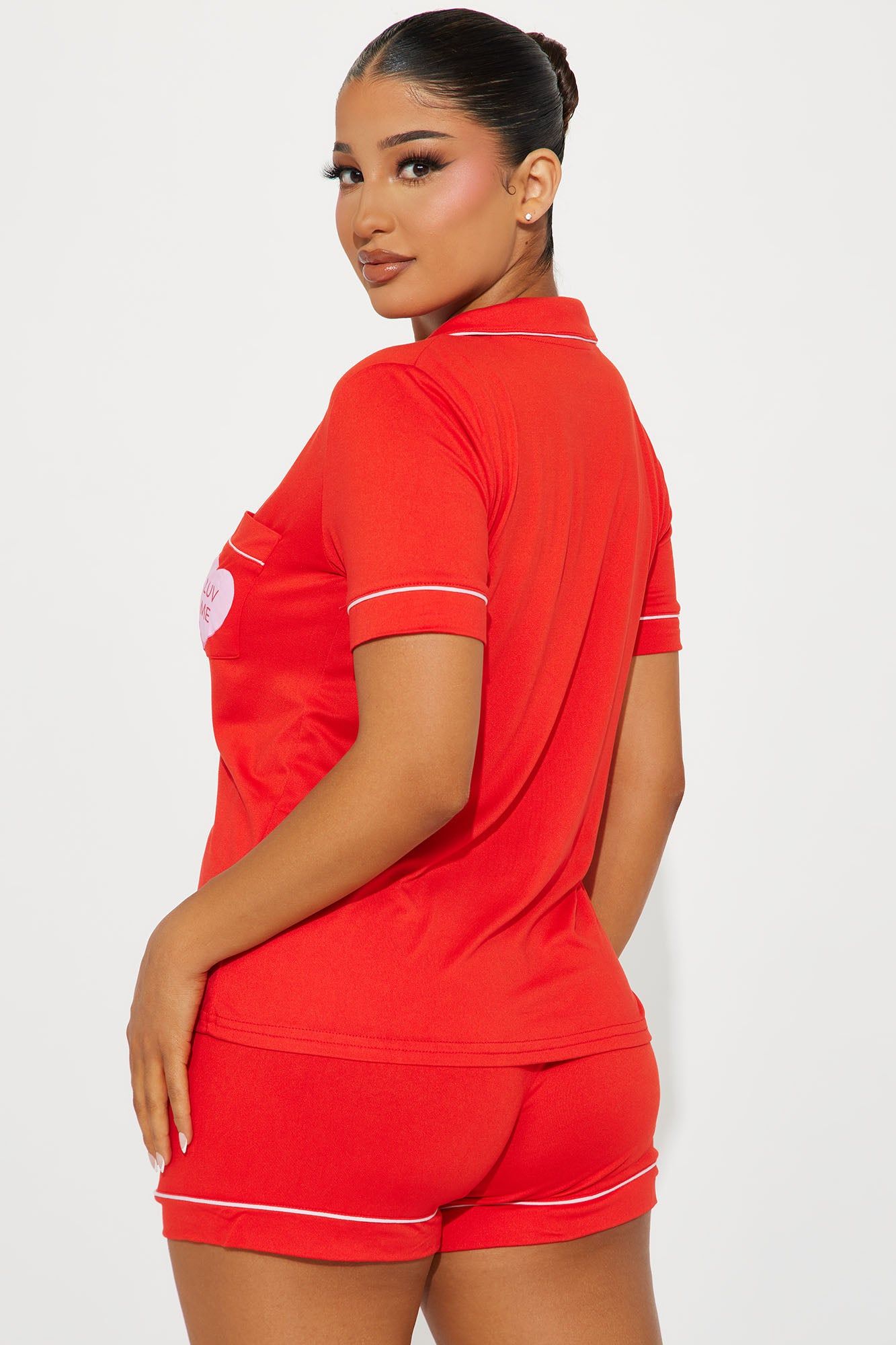 Luv Me PJ Short Set - Red sold by Fashion Nova product image thumbnail 3