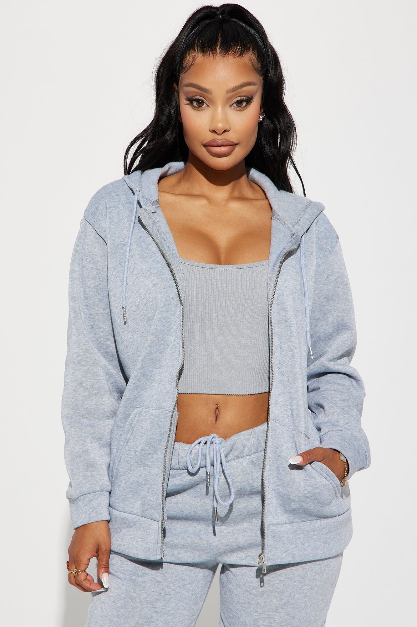 Lizette Oversized Lounge Hoodie - Heather Grey sold by Fashion Nova