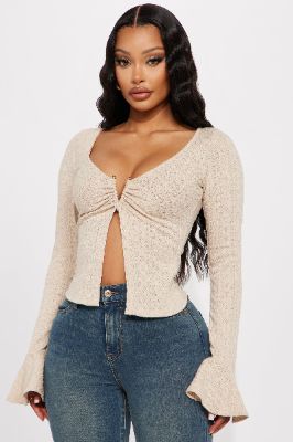 Mia Long Sleeve Top - Ivory sold by Fashion Nova
