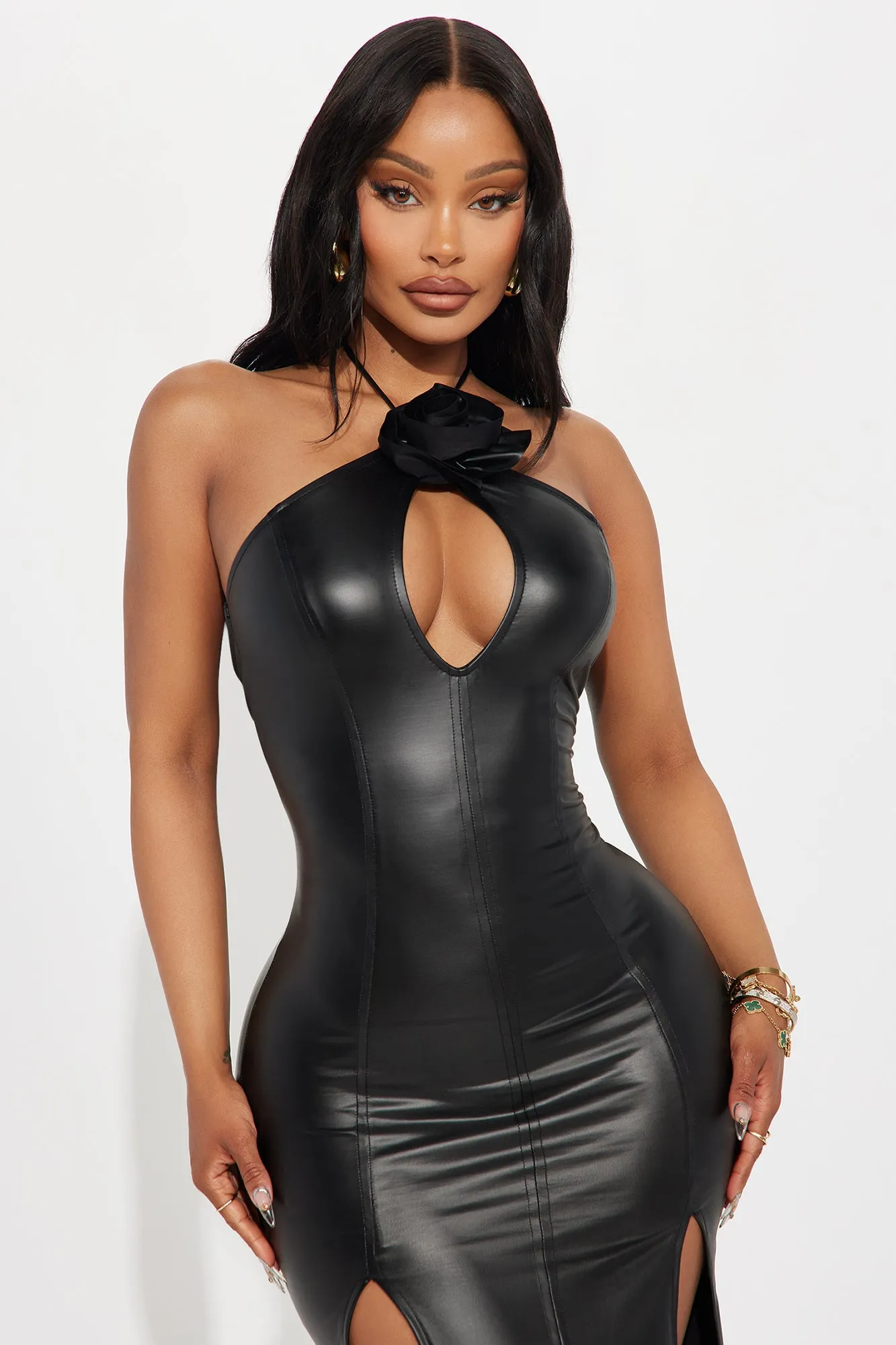 Roxie Faux Leather Maxi Dress - Black sold by Fashion Nova product image thumbnail 2