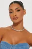 Want All The Rhinestones Necklace - Silver sold by Fashion Nova