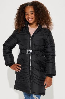 Mini Stay Stylish Puffer Jacket - Black sold by Fashion Nova