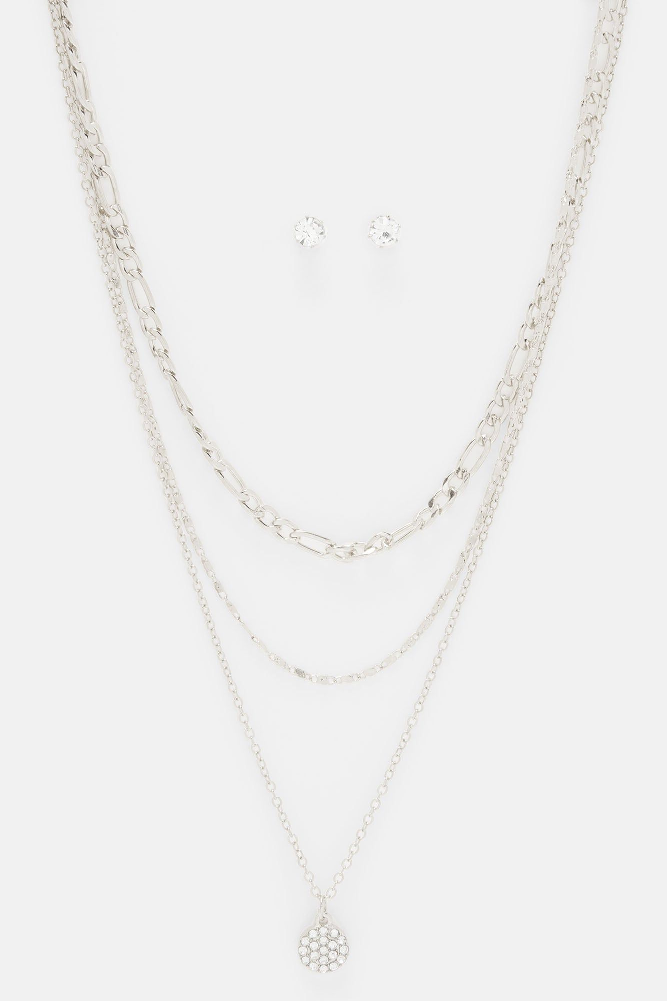 Such A Beauty Necklace and Earring Set - Silver sold by Fashion Nova product image thumbnail 3