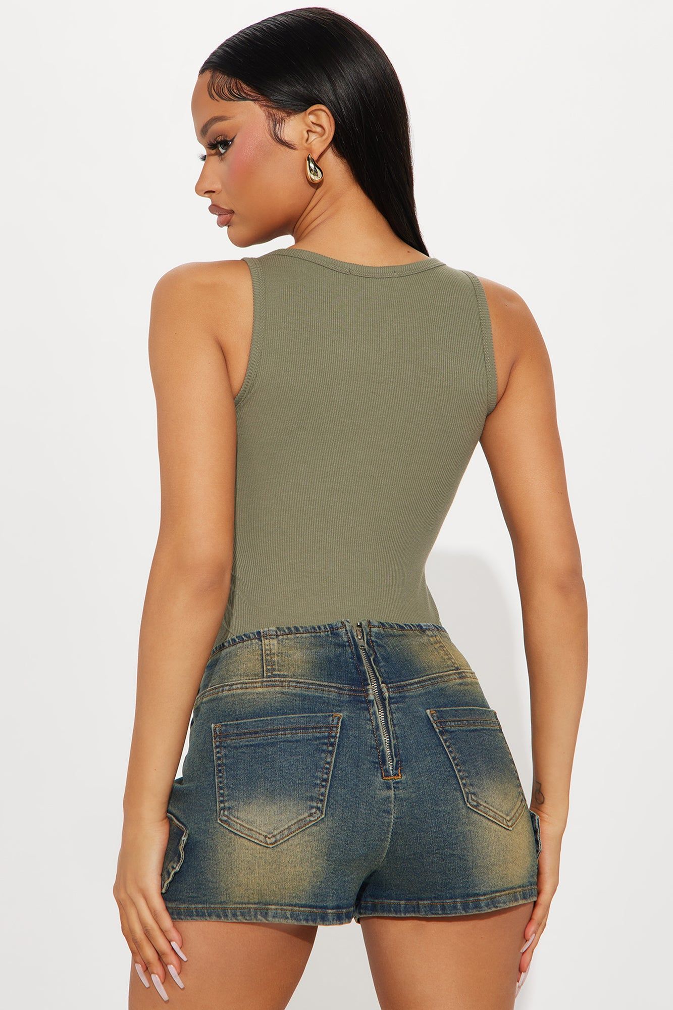 Desiree Scoop Neck Bodysuit - Olive sold by Fashion Nova product image thumbnail 4