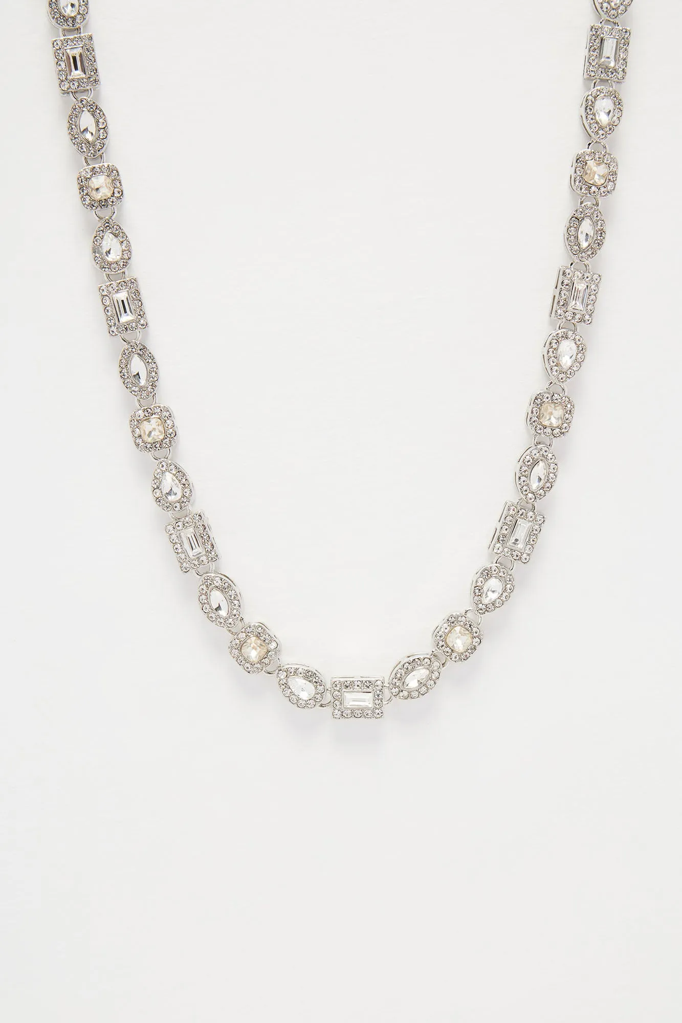 Want All The Rhinestones Necklace - Silver sold by Fashion Nova product image thumbnail 3