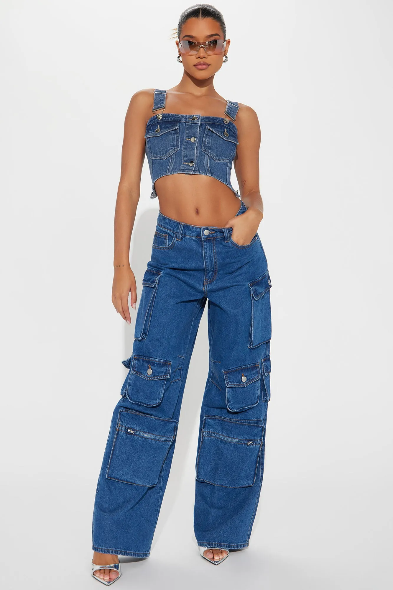 Small Town Denim Top - Medium Wash sold by Fashion Nova product image thumbnail 2