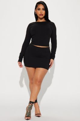 Clarissa Backless Skirt Set - Black sold by Fashion Nova