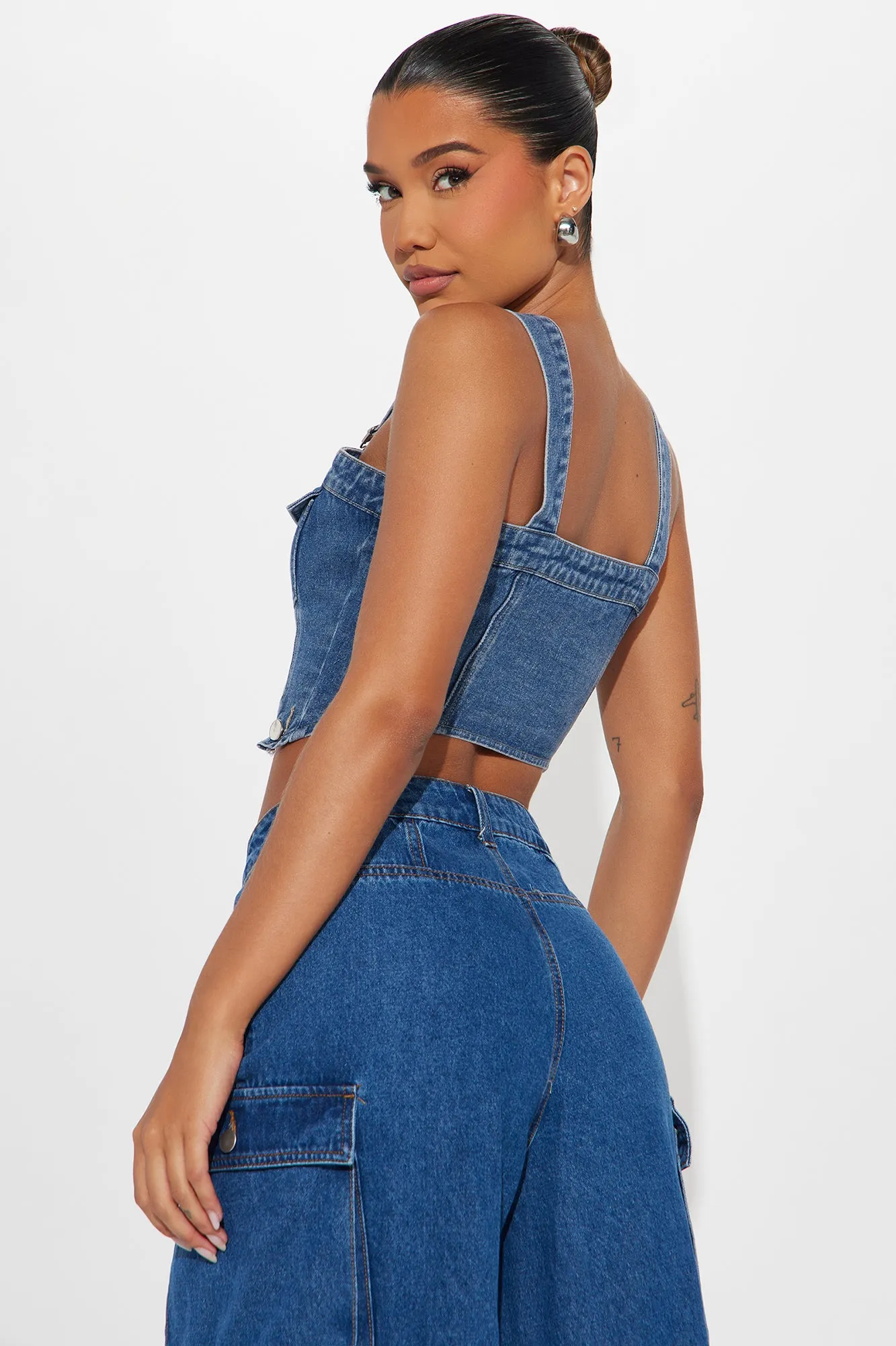 Small Town Denim Top - Medium Wash sold by Fashion Nova product image thumbnail 3