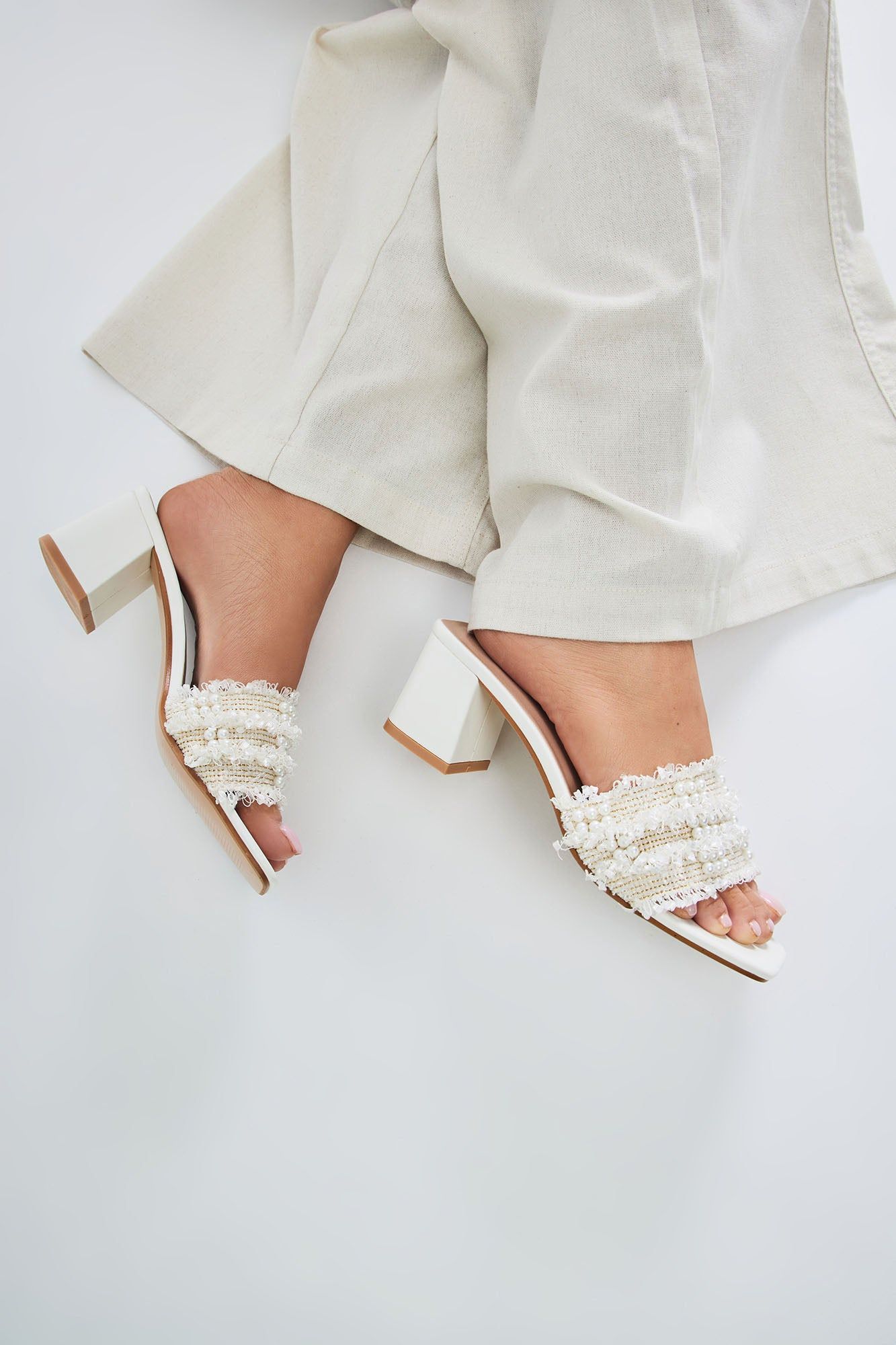 Laura Heeled Mules - White sold by Fashion Nova product image thumbnail 2