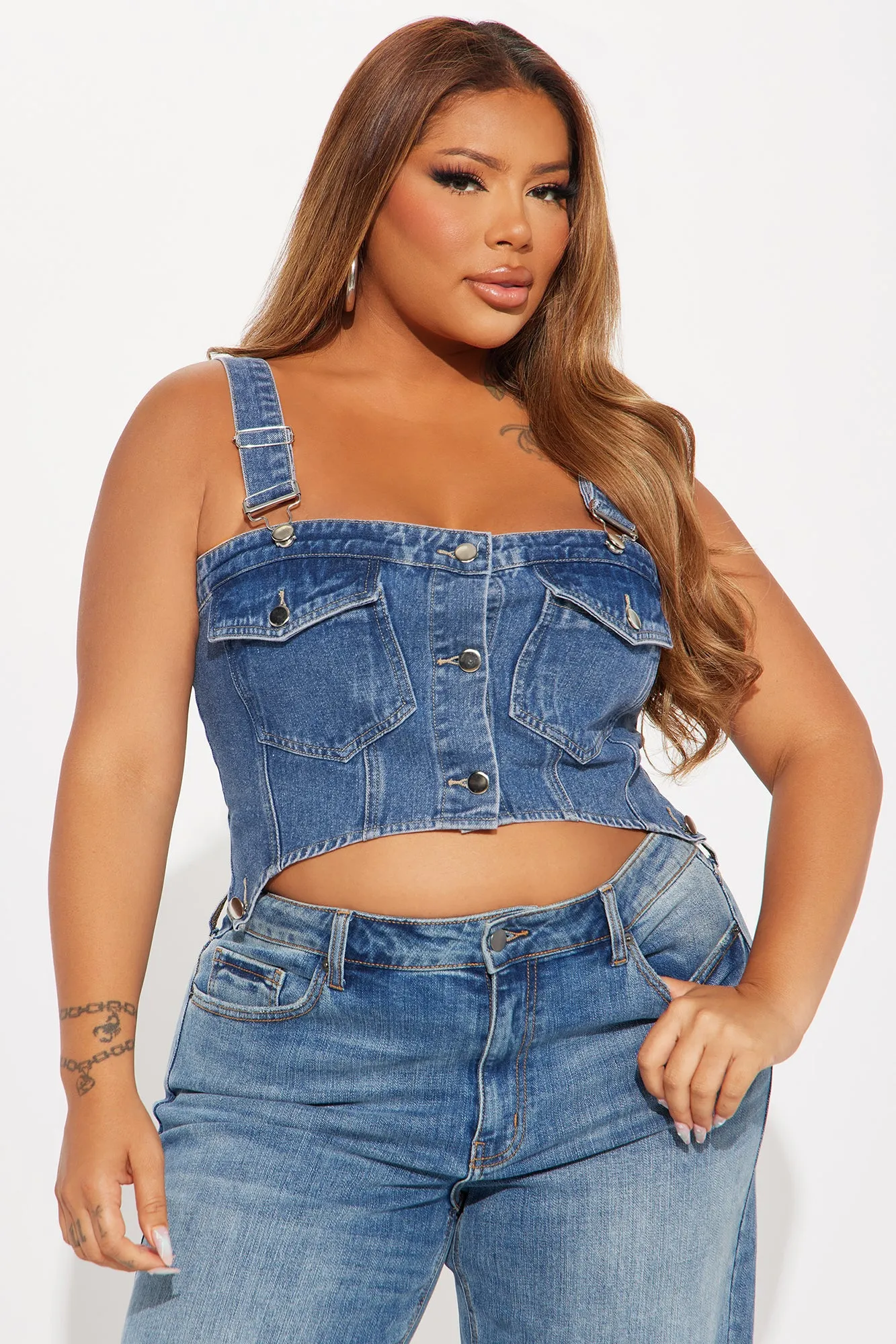 Small Town Denim Top - Medium Wash sold by Fashion Nova product image thumbnail 4
