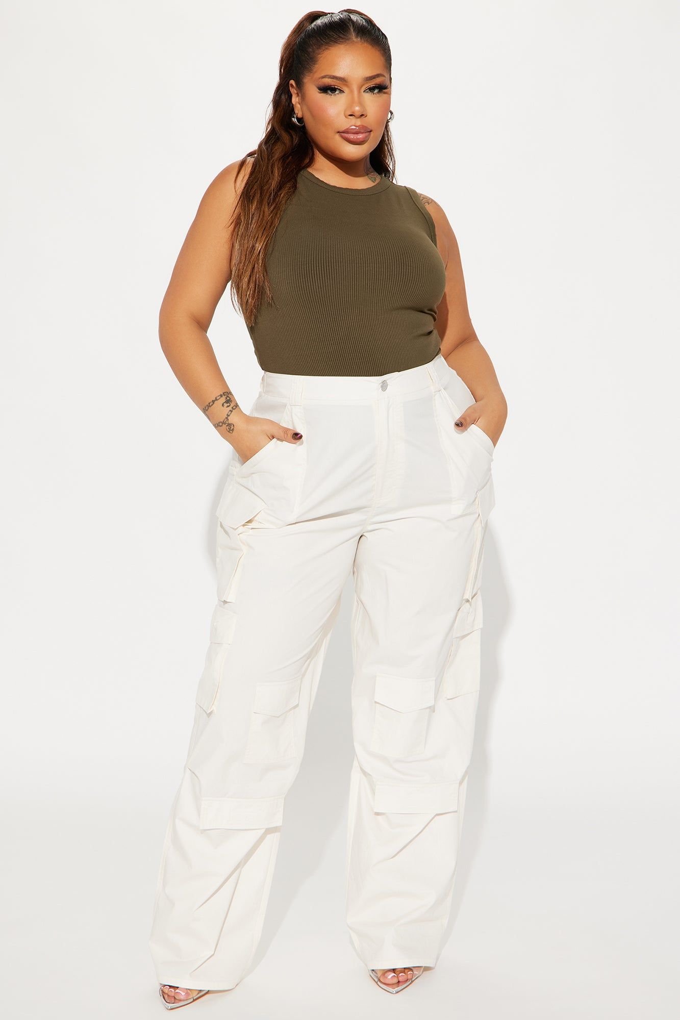 Jeanette Poplin Cargo Pant - Ivory sold by Fashion Nova product image thumbnail 5