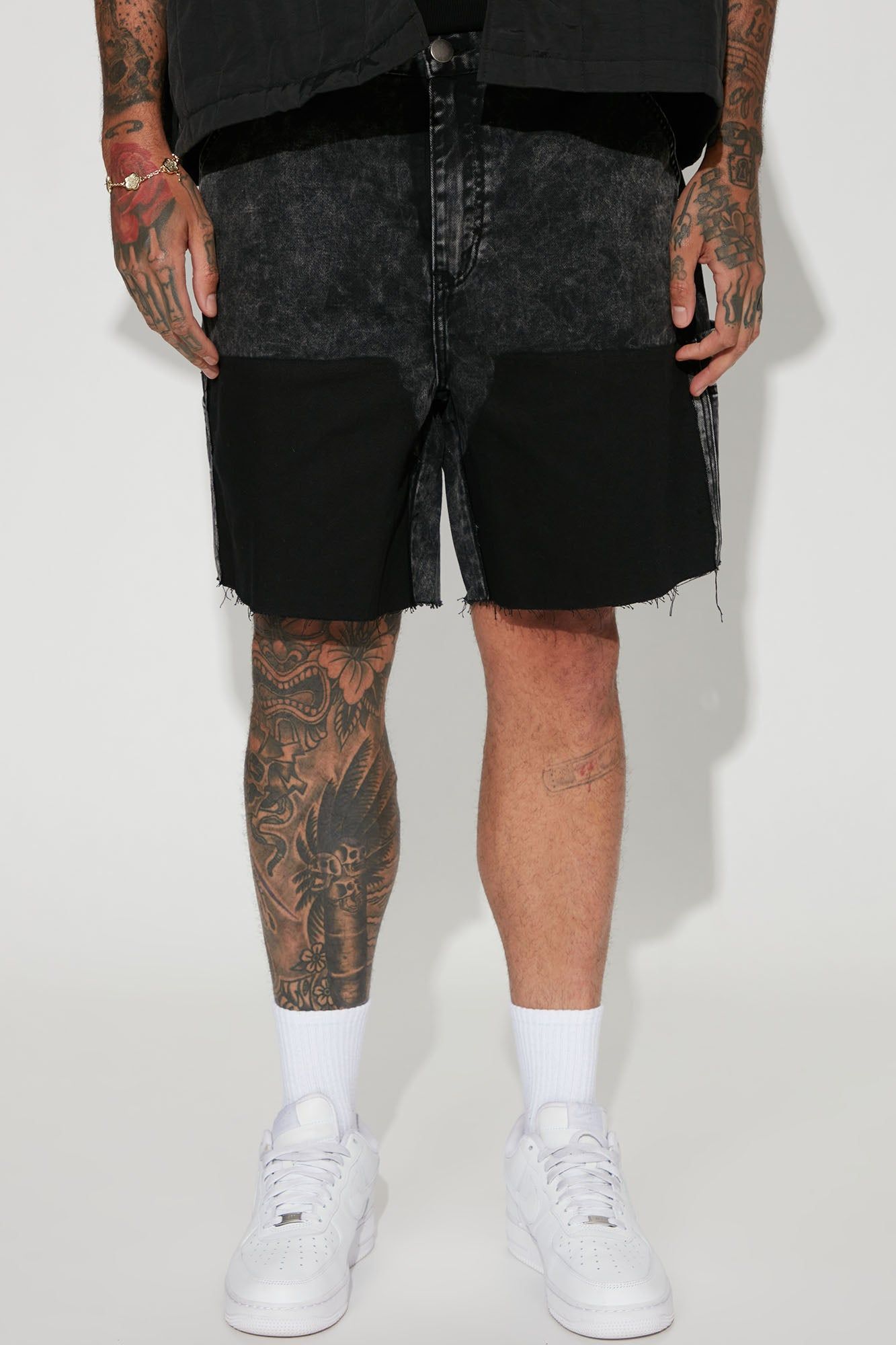 Keep It Going Relaxed Denim Shorts - Black sold by Fashion Nova