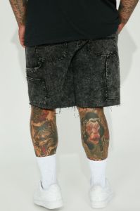 Keep It Going Relaxed Denim Shorts - Black sold by Fashion Nova