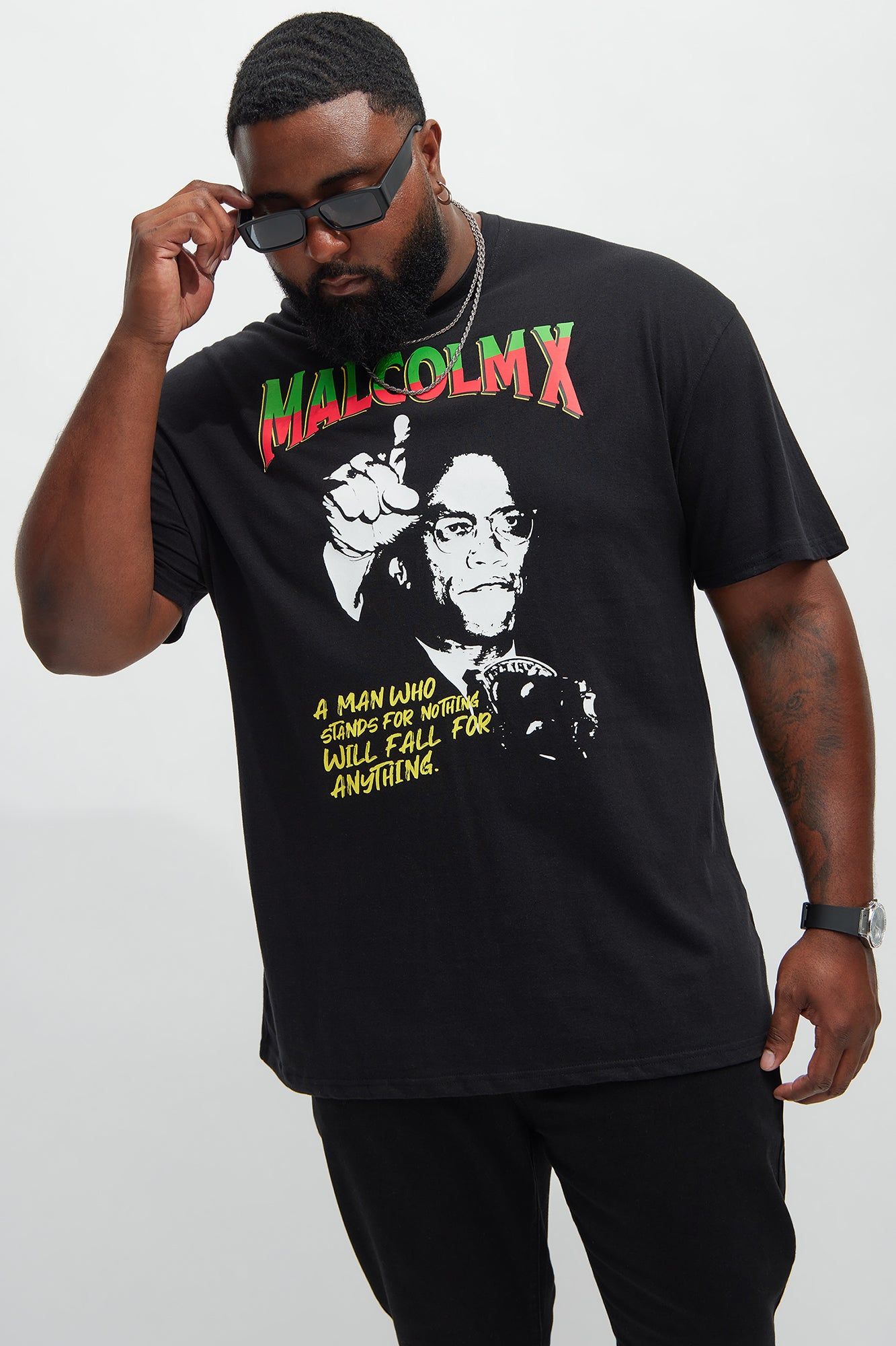 Malcom X Stand Strong Short Sleeve Tee - Black sold by Fashion Nova product image thumbnail 4