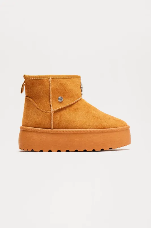 Brooke Platform Booties - Camel sold by Fashion Nova