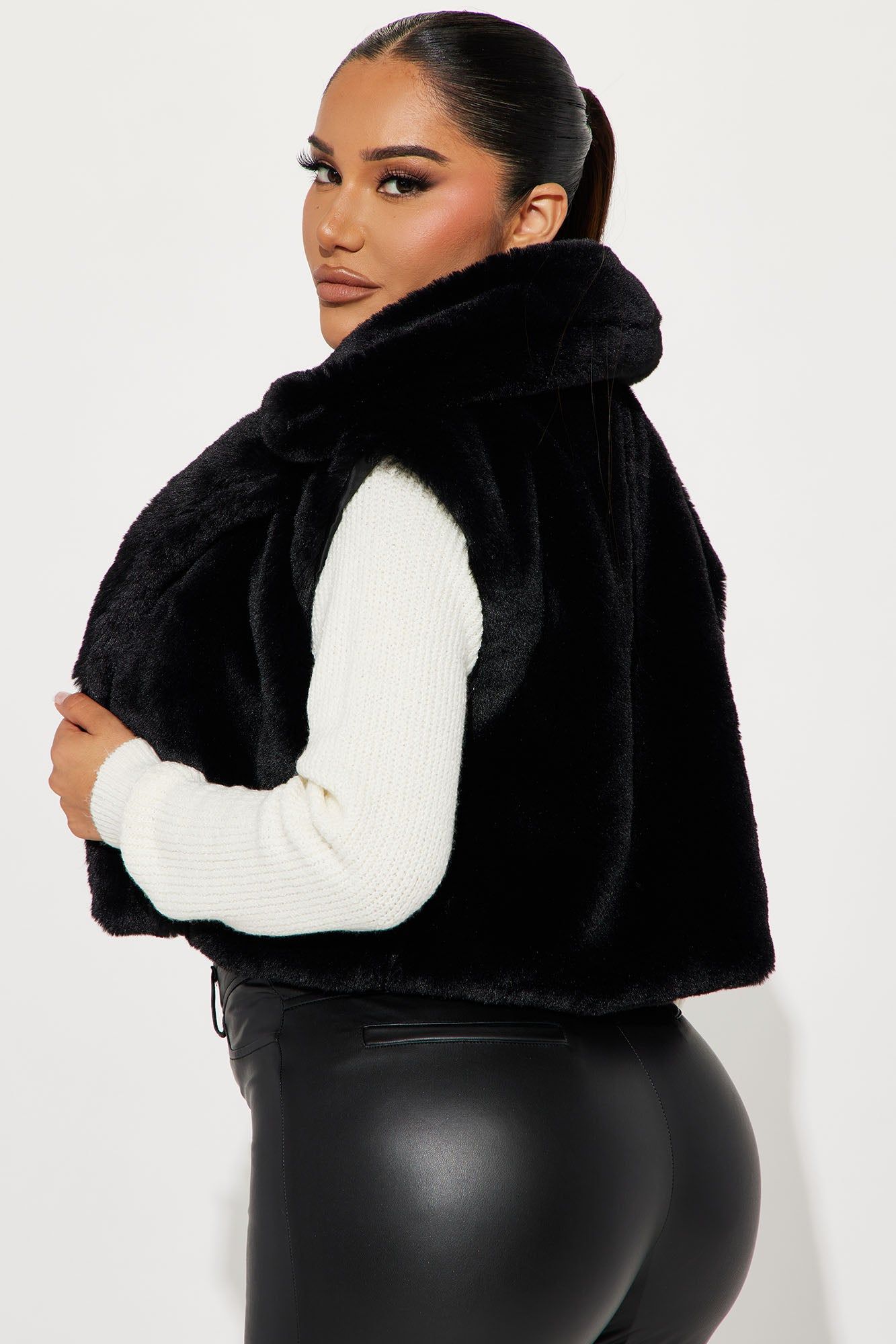 Boujee Babe Faux Fur Vest - Black sold by Fashion Nova product image thumbnail 3