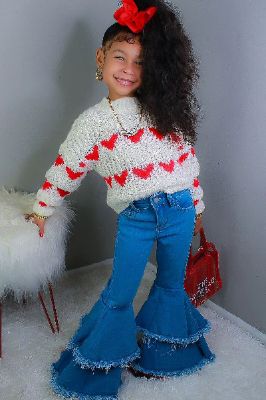 Mini Sweetest Love Sweater - Red/White sold by Fashion Nova