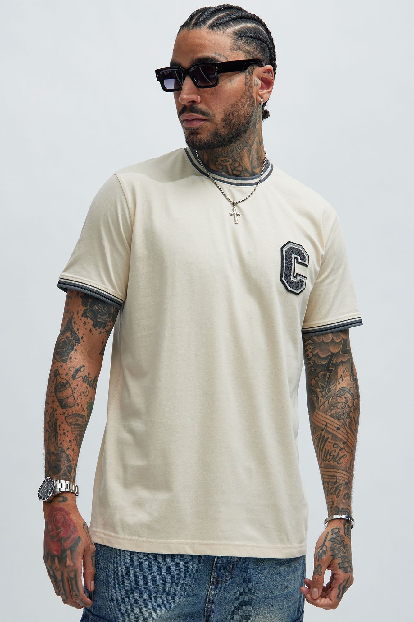 On The C Short Sleeve Tee - Cream sold by Fashion Nova