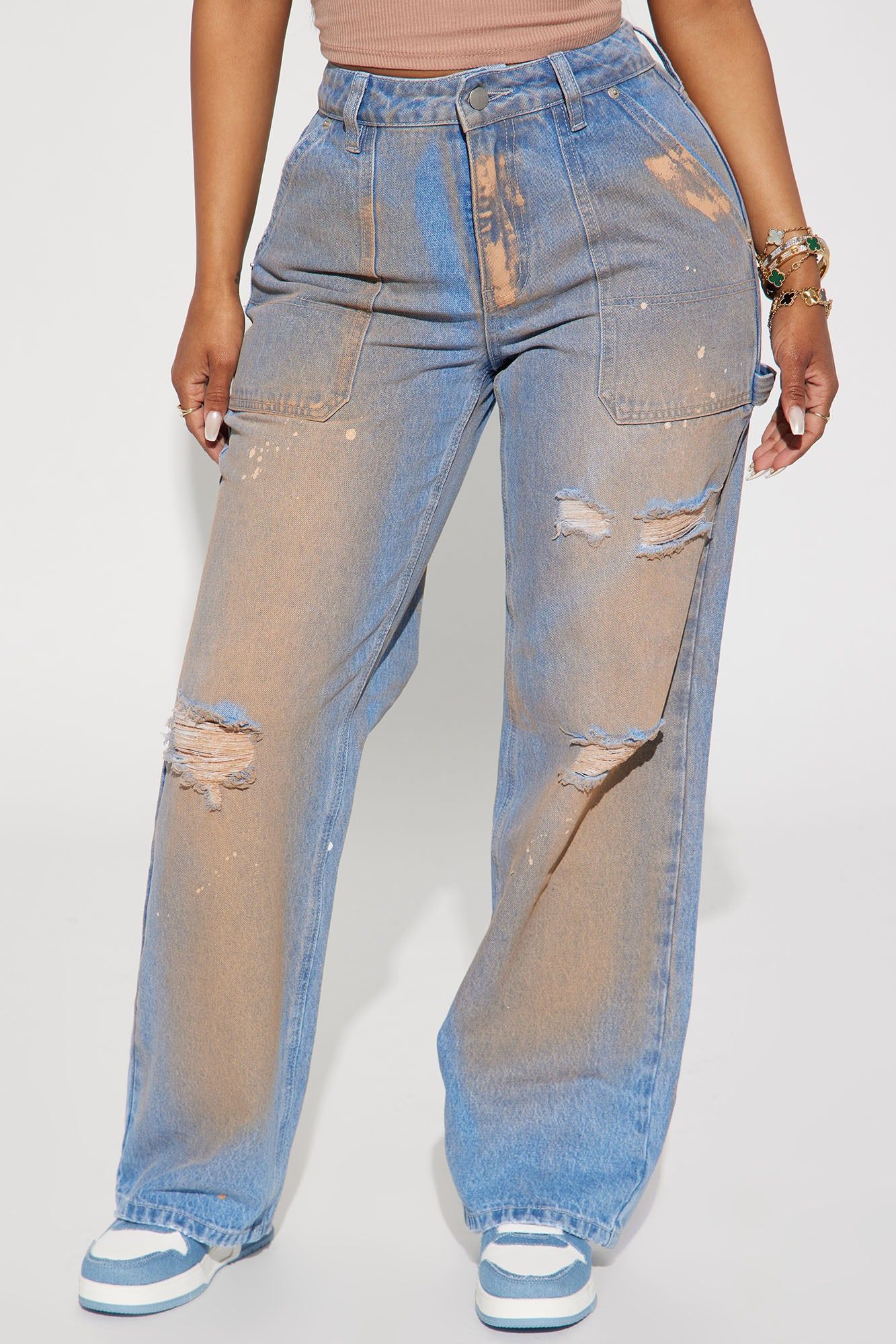 Dirty Work Ripped Utility Jeans - Medium Wash sold by Fashion Nova product image thumbnail 2