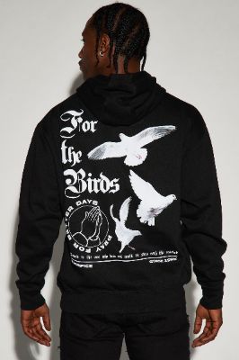 For The Birds Hoodie - Black made by Fashion Nova