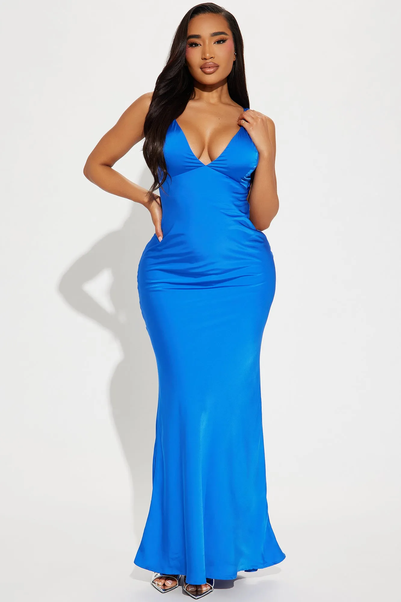 Ariel Backless Satin Gown - Royal sold by Fashion Nova product image thumbnail 2