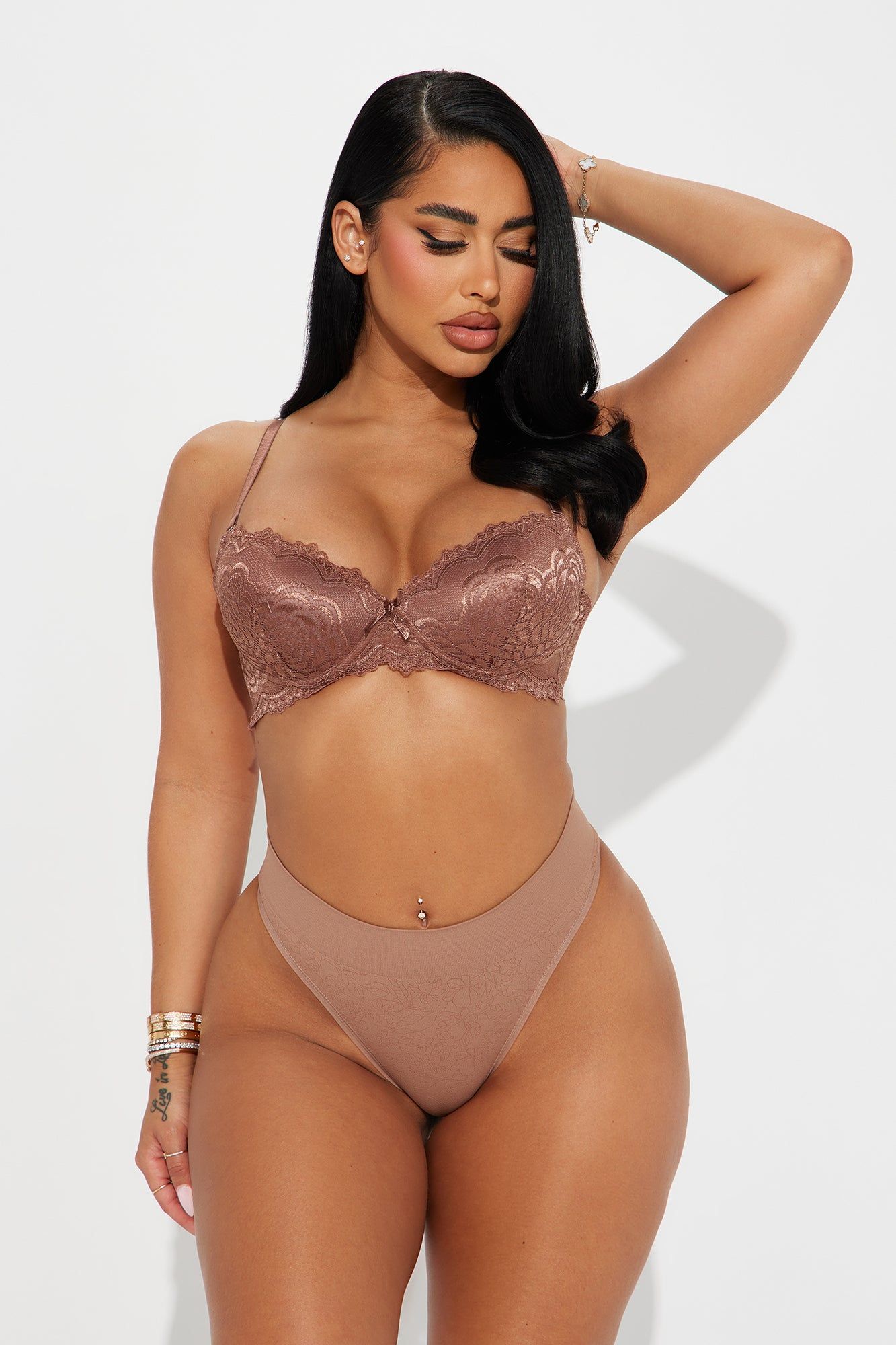 Showing Off Extreme Push Up Lace Bra - Chocolate sold by Fashion Nova product image thumbnail 2
