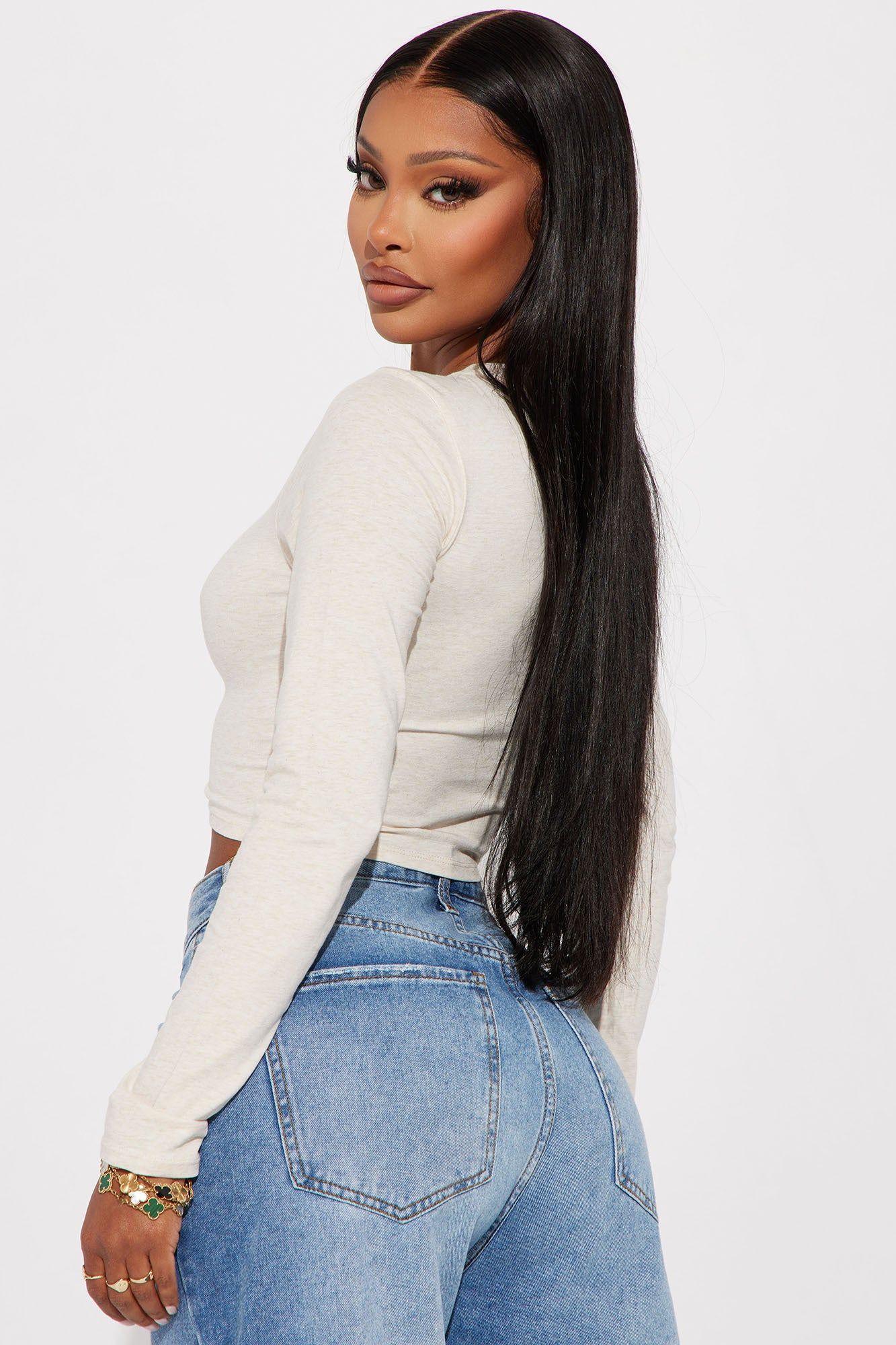 Robin Long Sleeve Top - Oatmeal sold by Fashion Nova product image thumbnail 3