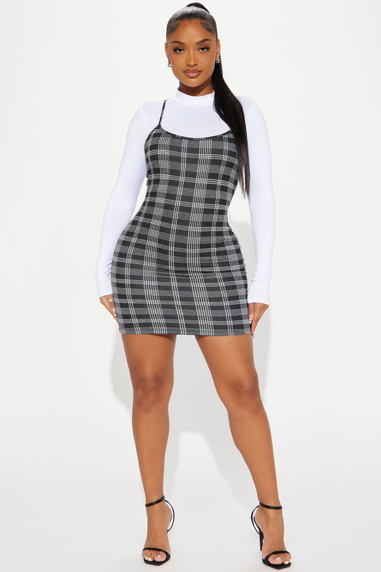 As If Plaid Mini Dress - Black/White sold by Fashion Nova product image thumbnail 2