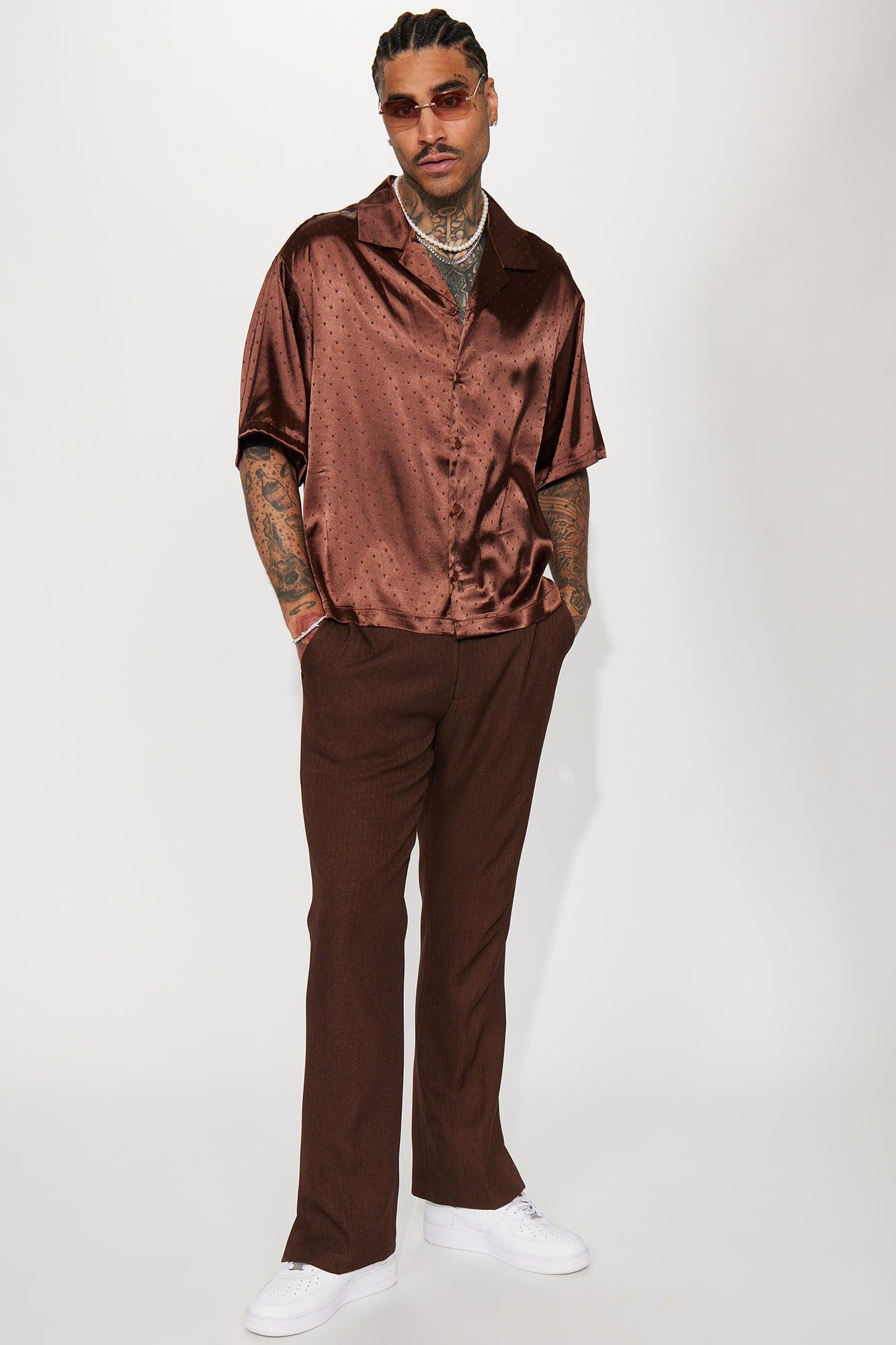 Windows Silky Cuban Shirt - Brown sold by Fashion Nova product image thumbnail 3