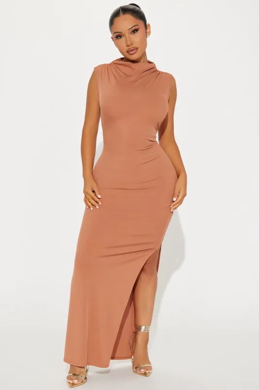 Ravyn Ruched Maxi Dress - Cognac sold by Fashion Nova