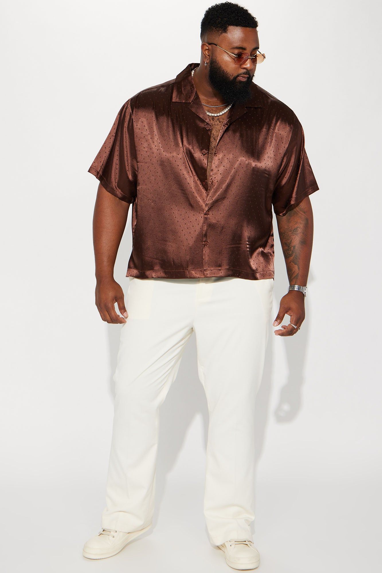 Windows Silky Cuban Shirt - Brown sold by Fashion Nova product image thumbnail 6