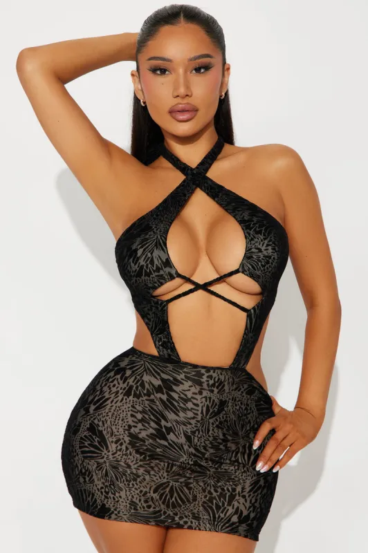 Alex Mesh Micro Mini Dress - Black sold by Fashion Nova