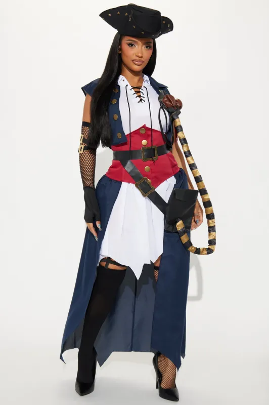 Dead Sea Pirate 8 Piece Costume Set - Navy/combo sold by Fashion Nova